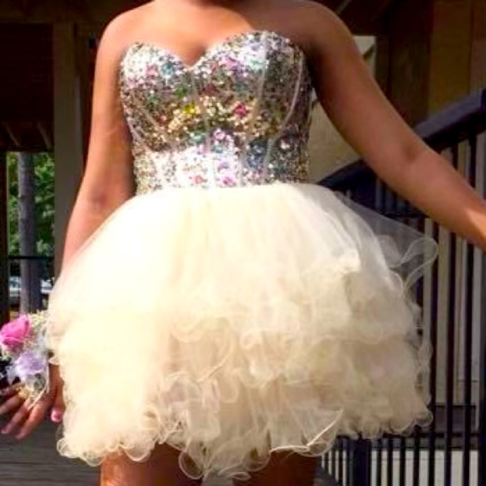 Fiesta embellished corset tulle mini dress girls size Large L